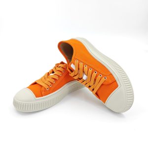 Orange Low-top Canvas Platform Shoes