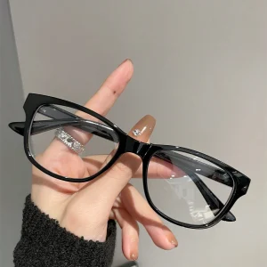 Glossy Black Square-frame Glasses