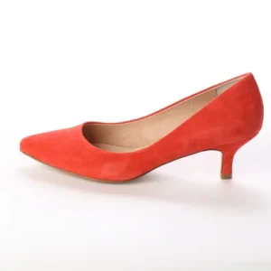 Red Suede Kitten Heels