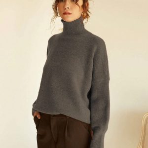 Gray Turtleneck Sweater