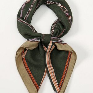Olive Vintage Pattern Square Scarf