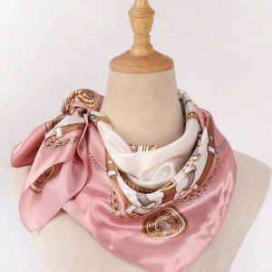 Pink Vintage Pattern Square Scarf