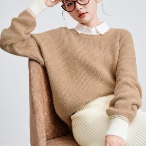 Soft Beige Crew Neck Sweater